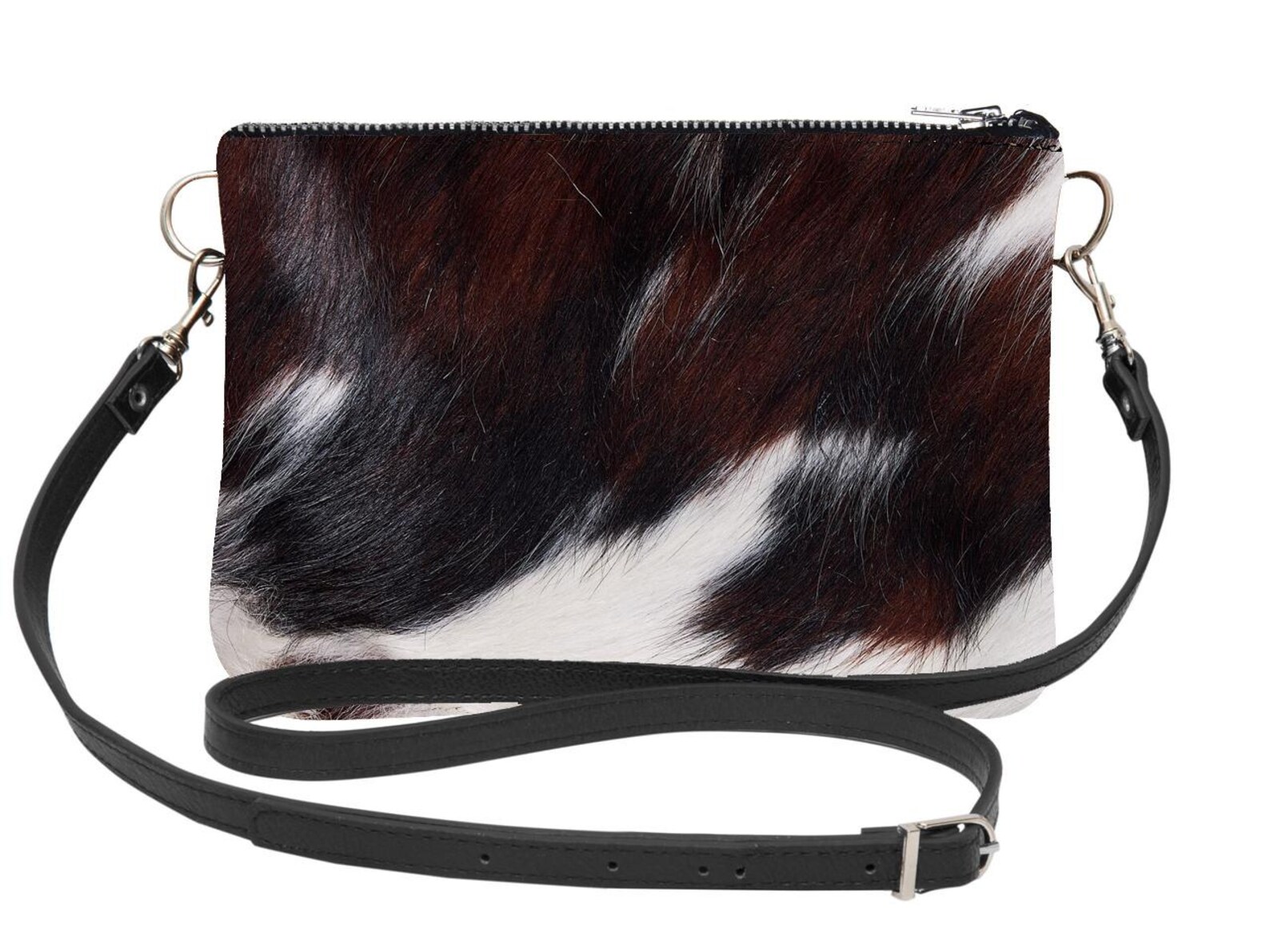 Tri-Colour Genuine Cowhide Leather Shoulder Bag - Image 2