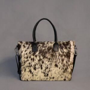 Exclusive Large Cowhide Tote Bag -On Hide Leather Western Shoulder Handbag