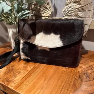 Cowhide Purse – Western Leather Crossbody Bag for Women with Adjustable Strap